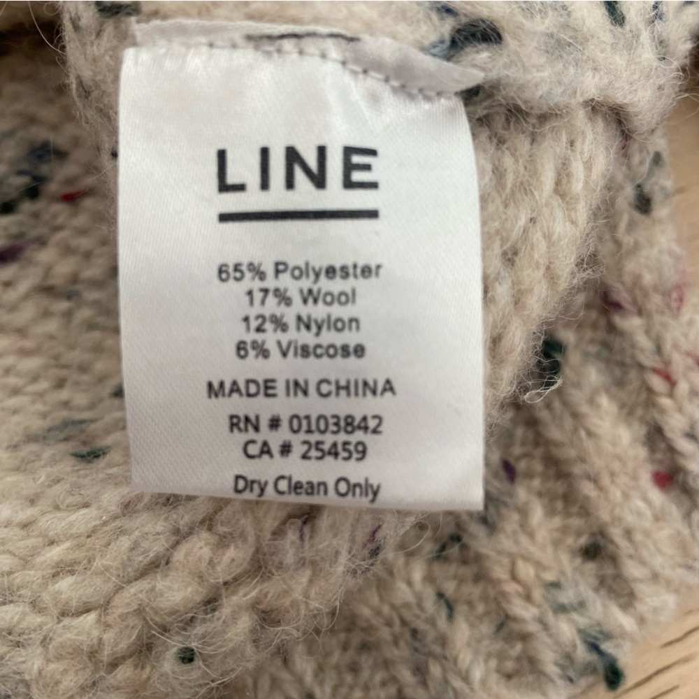 LINE THE LABEL Georgia Half Zip Sweater Large Heather Beige Relaxed EUC - Picture 7 of 9